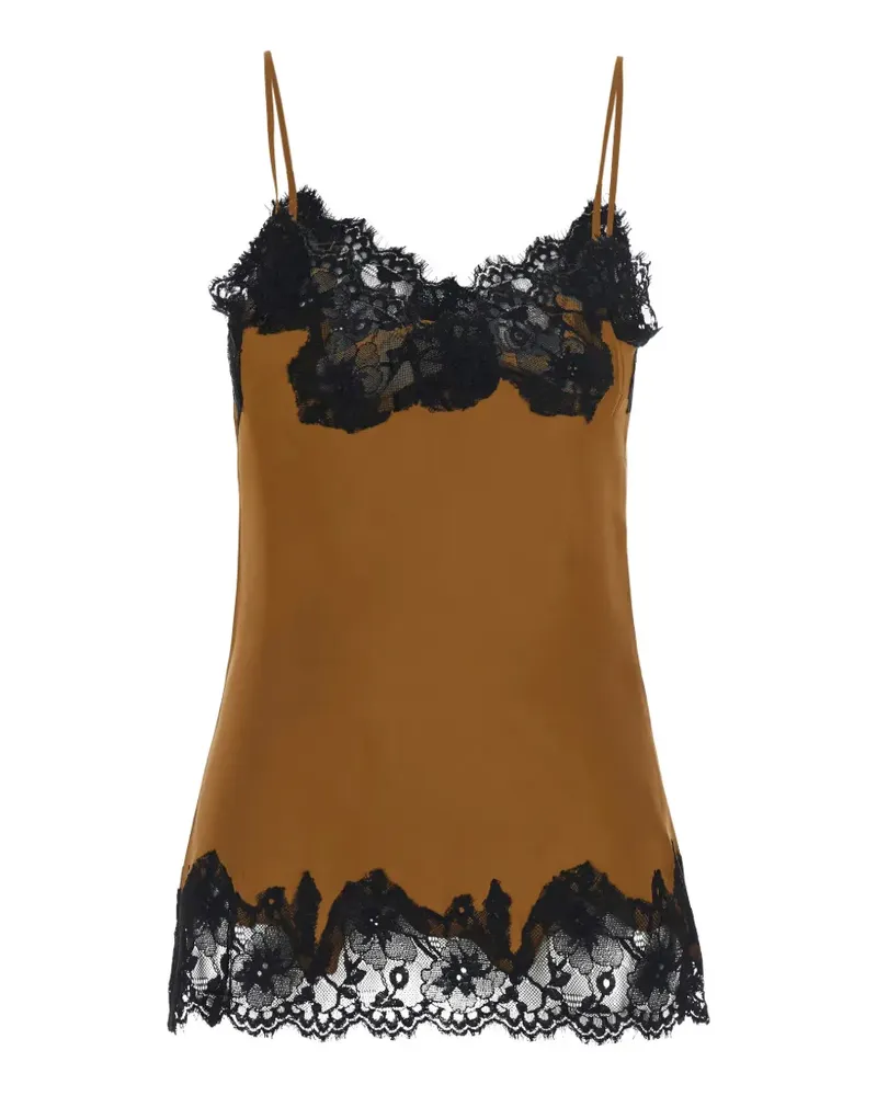 Gold Hawk Clothing Marilyn Seidenoberteil mit Spitzenbesatz - Braun Braun