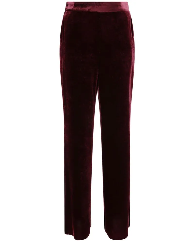 Etro Straight-Leg-Hose in Samtoptik - Rot Rot