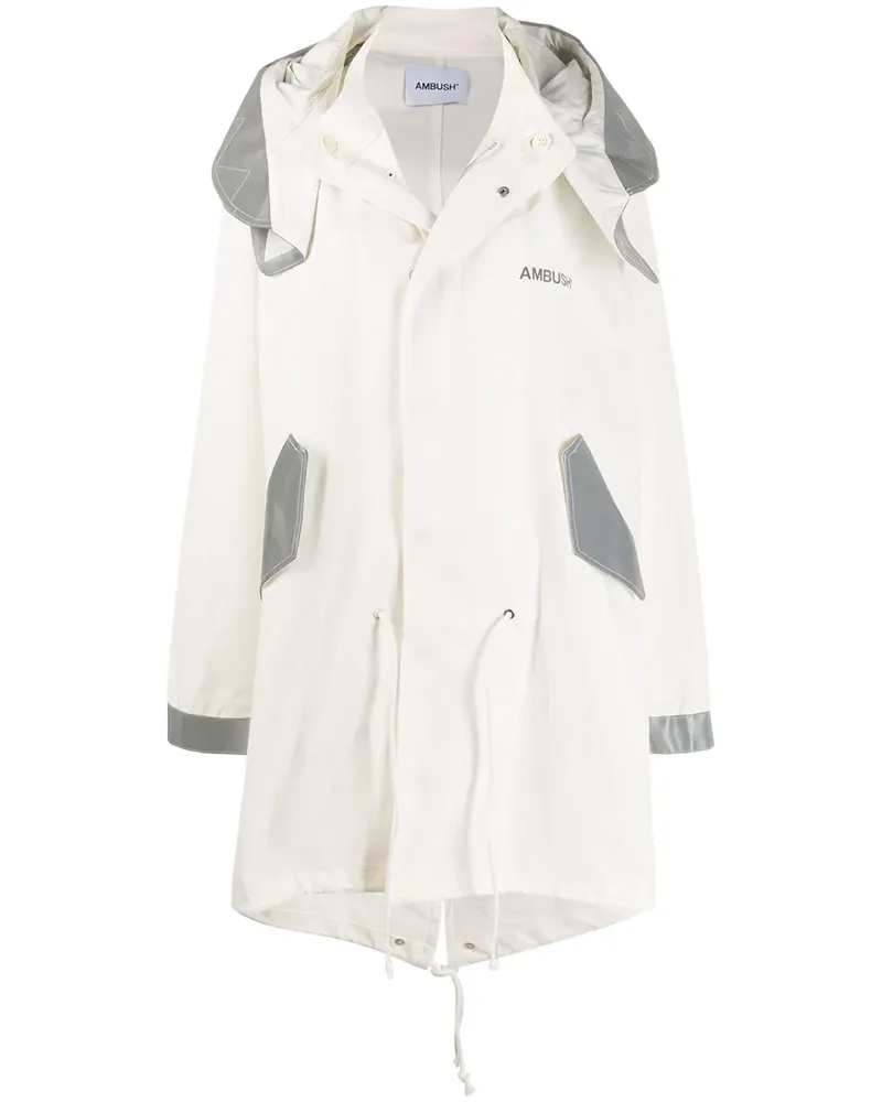 AMBUSH Oversized-Mantel mit Kapuze - Weiß Weiß