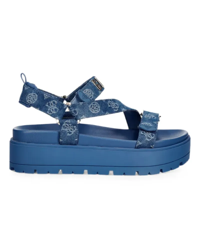 Guess Sandalen mit Monogramm-Print - Blau Blau
