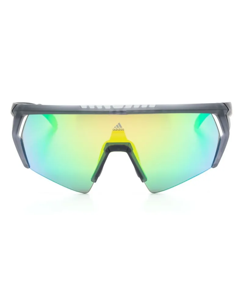 adidas CMPT Aero Sonnenbrille mit Shield-Gestell - Grau Grau