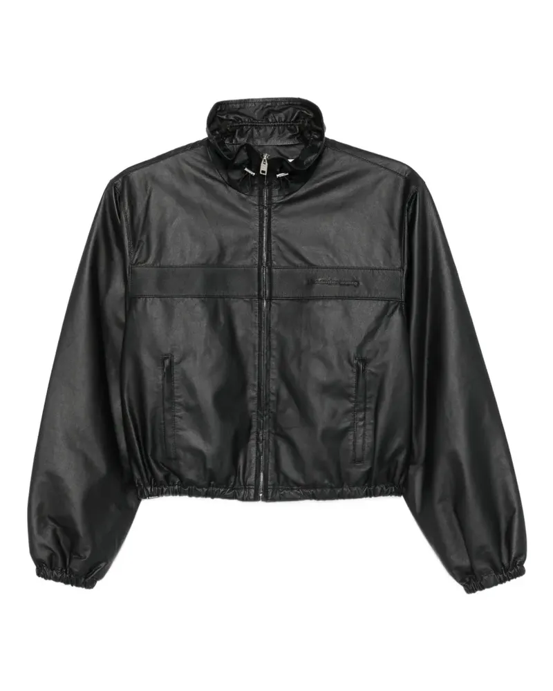 Alexander Wang zip-up leather jacket - Schwarz Schwarz