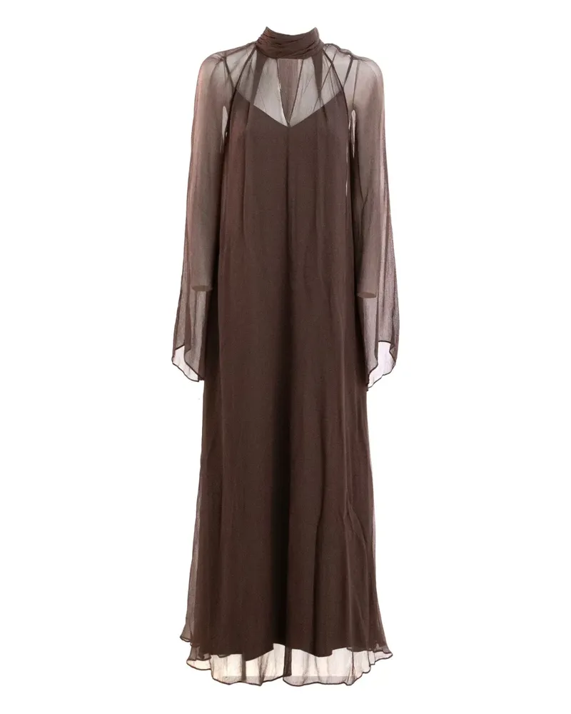 STAUD Langärmeliges Maxikleid - Braun Braun