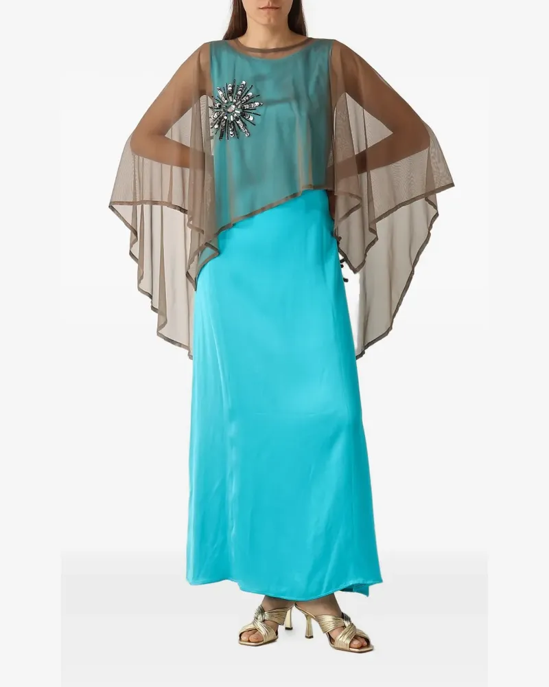 Maliparmi Maxikleid mit U-Boot-Ausschnitt - Blau Blau
