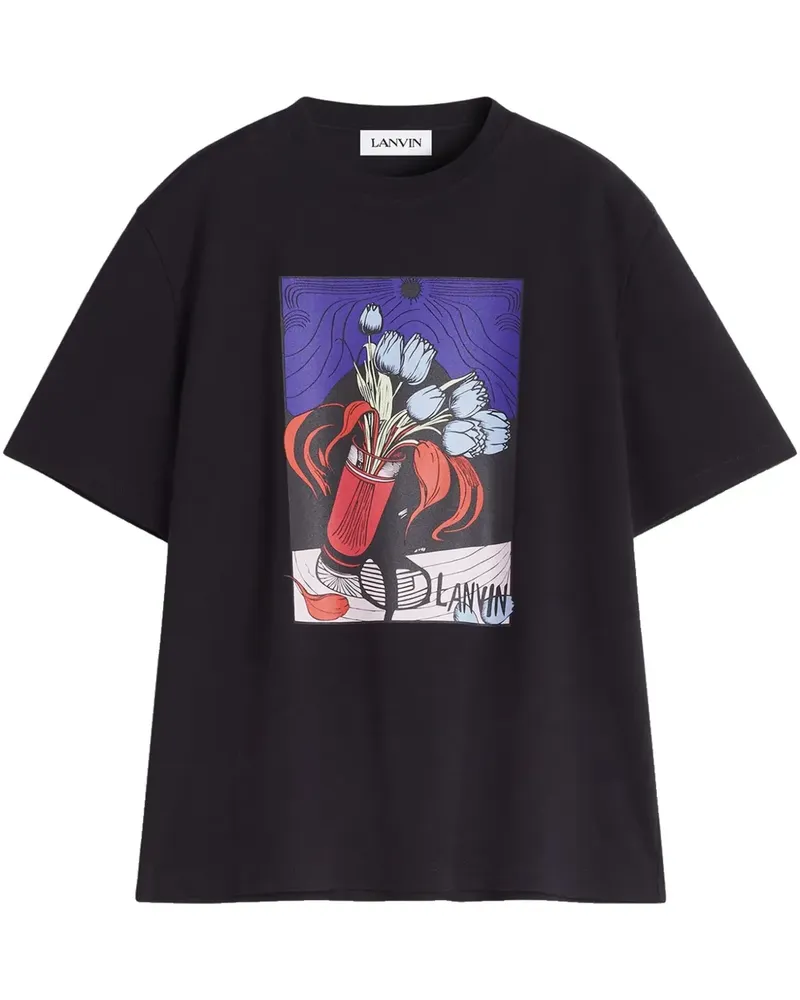Lanvin T-Shirt aus Baumwolle - Schwarz Schwarz