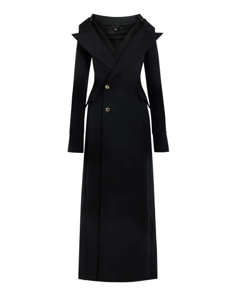 A.W.A.K.E. double-breasted off-shoulder coat - Schwarz Schwarz