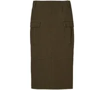 canvas cargo midi skirt - Grün