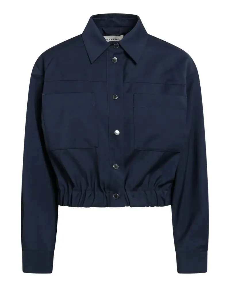 Max Mara short woollen cloth jacket - navy - Blau Blau