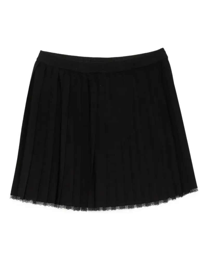 Twin-Set lace-trim pleated mini skirt - Schwarz Schwarz