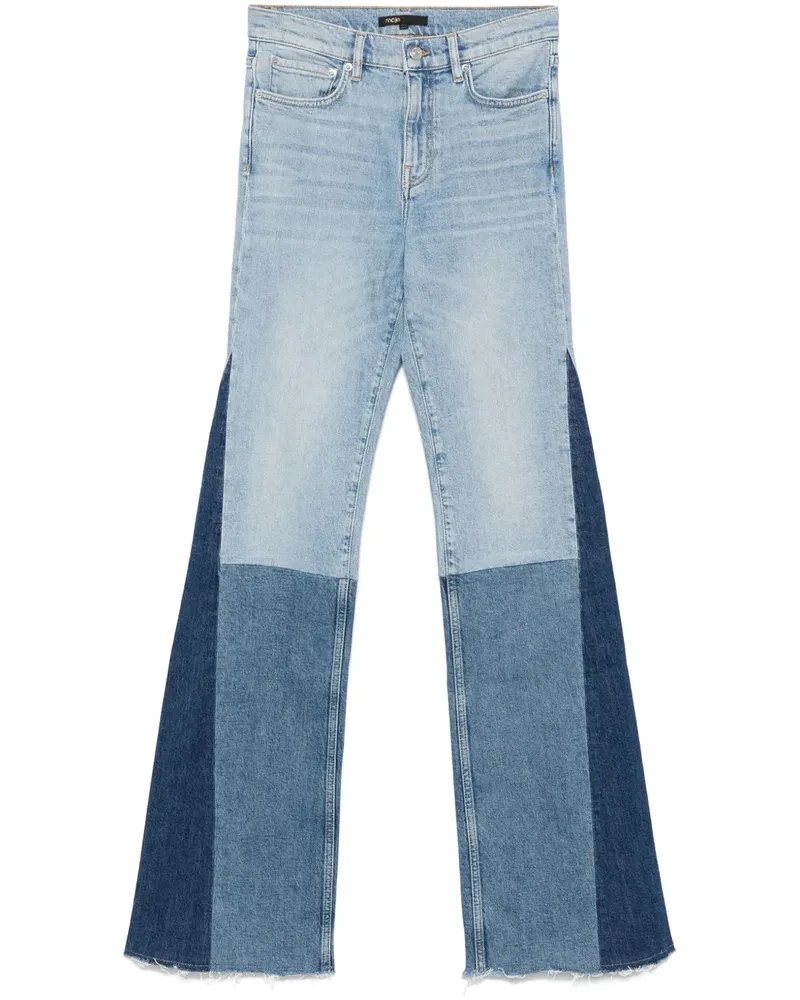 Maje Wide-Leg-Jeans mit Einsätzen - Blau Blau
