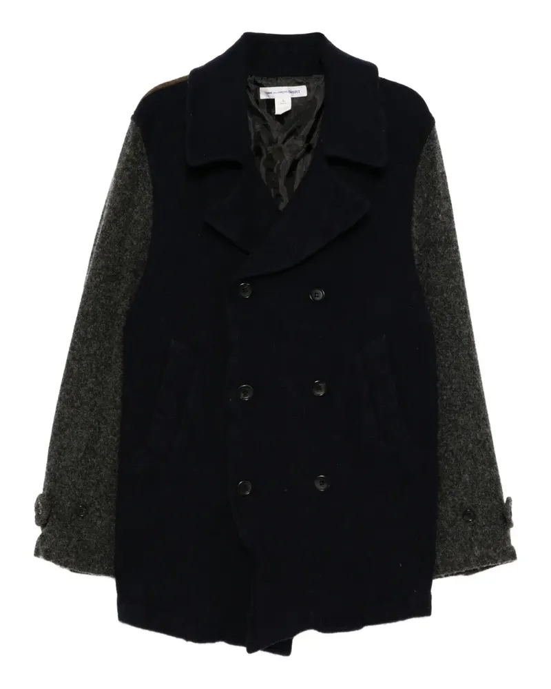 Comme des Garçons Mantel mit Kontrasteinsätzen - Blau Blau