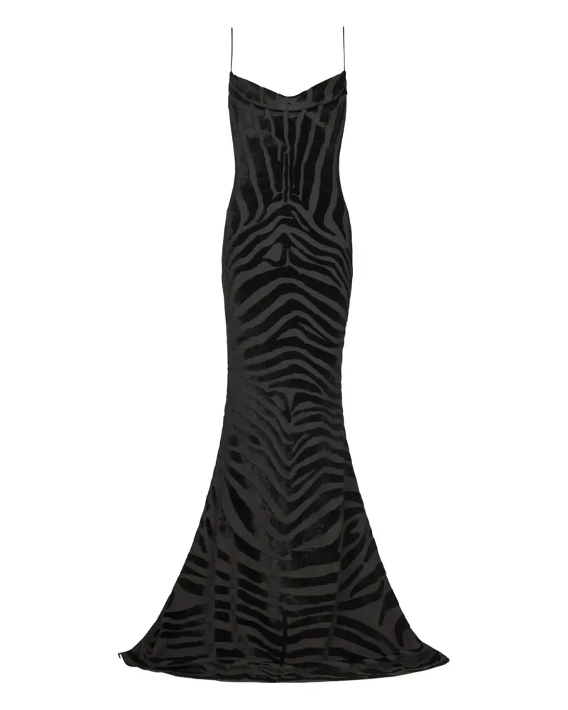 Balmain Kleid mit Zebra-Print - Schwarz Schwarz