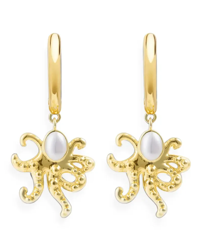 Eshvi Creolen mit Oktopus-Anhänger - Gold Gold