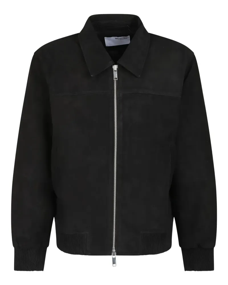 Selected Bomberjacke aus Wildleder - Schwarz Schwarz