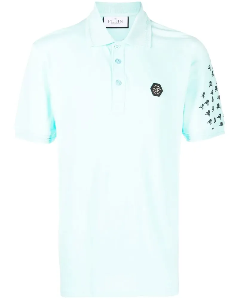 Philipp Plein Skull and Bones Poloshirt - Blau Blau