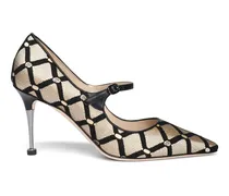 Gemusterte Aleka Pumps - Schwarz