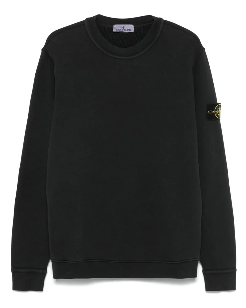 Stone Island Sweatshirt mit Kompass-Patch - Schwarz Schwarz