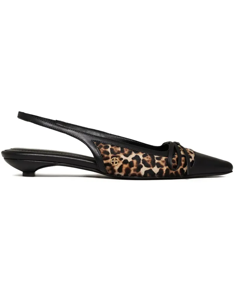 Anine Bing Zoey Ballerinas mit Leoparden-Print - Schwarz Schwarz
