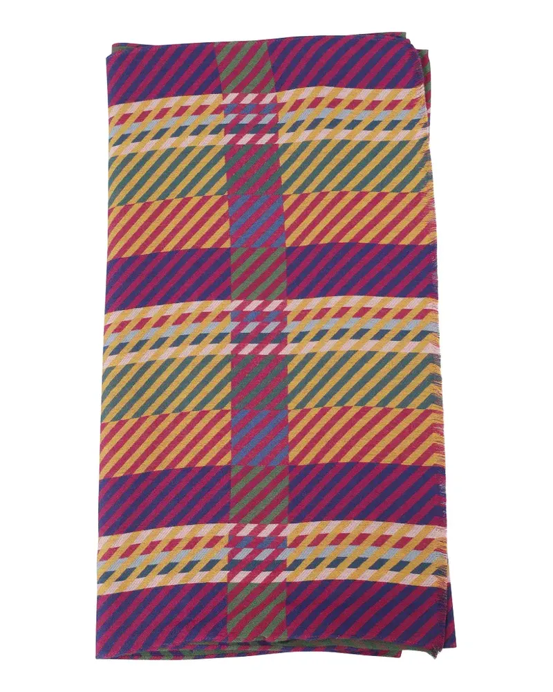 Missoni Karierter Schal mit Fransensaum - Rosa Rosa