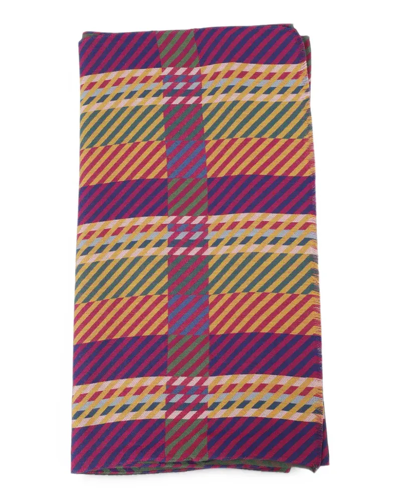 Missoni check-pattern fringed-edge scarf - Rosa Rosa