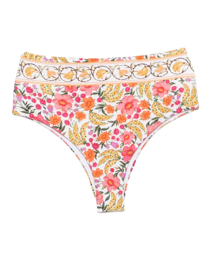 FARM Rio floral high-waist bikini bottom - Weiß Weiß