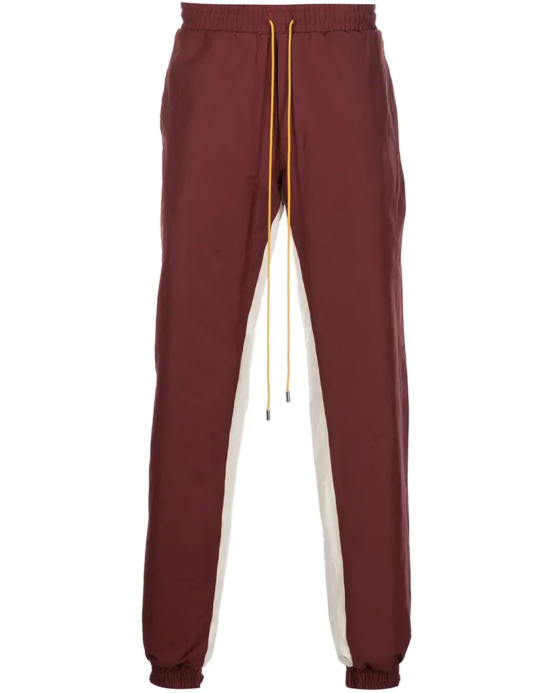 RHUDE logo-patch stripe-detail trackpants - Rot Rot