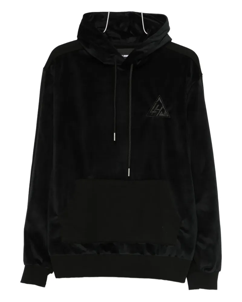 Les Hommes logo-embroidered hoodie - Schwarz Schwarz