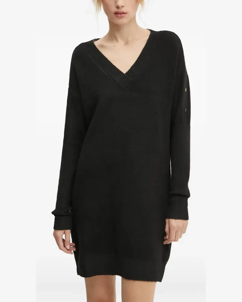 Morgan V-neck mini dress - Schwarz Schwarz