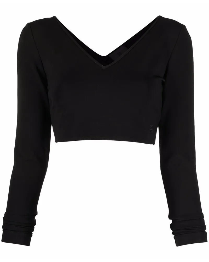 Givenchy Langarmshirt mit V-Ausschnitt - Schwarz Schwarz