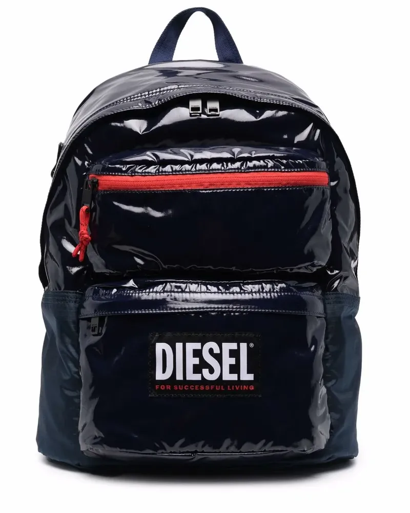 Diesel Rucksack mit Glanzoptik - Blau Blau
