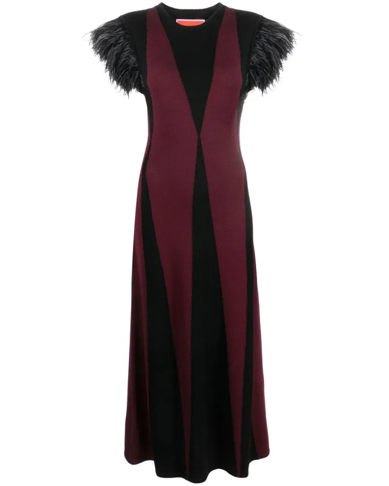 La DoubleJ Strickkleid mit Intarsienmuster - Rot Rot