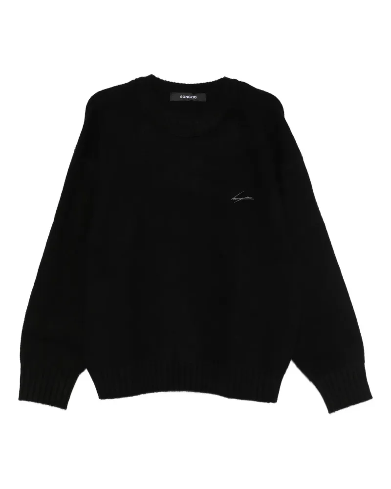 SONGZIO Pullover mit Knight-Stickerei - Schwarz Schwarz