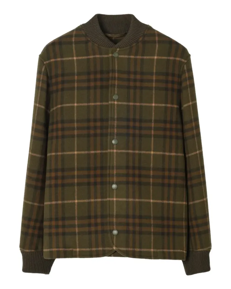 Burberry Check Bomberjacke aus Wolle und Kaschmir - Grün Grün