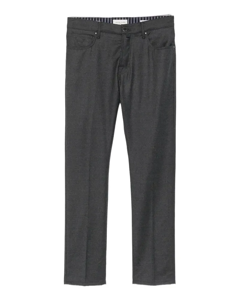 Jacob Cohën Gerade Hose mit Logo-Patch - Grau Grau
