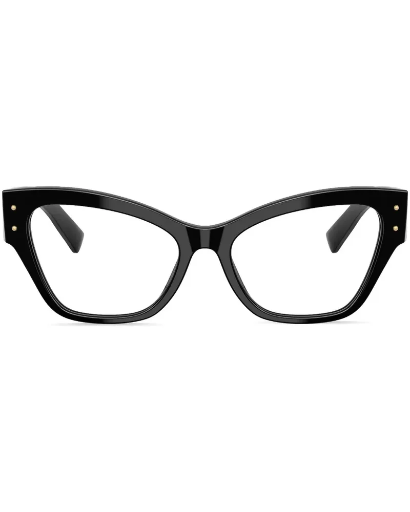 Dolce & Gabbana Brille im Cat-Eye-Design - Schwarz Schwarz