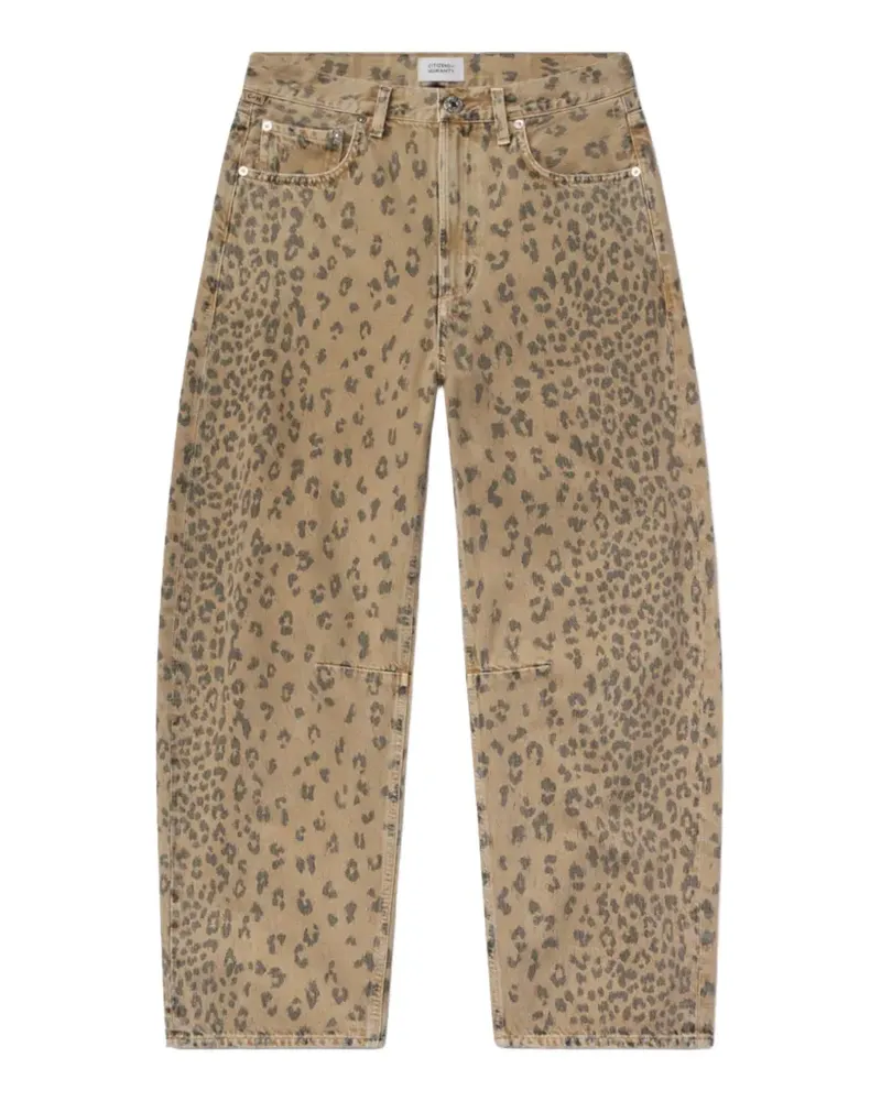 Citizens of humanity leopard-print straight-leg jeans - Nude Nude