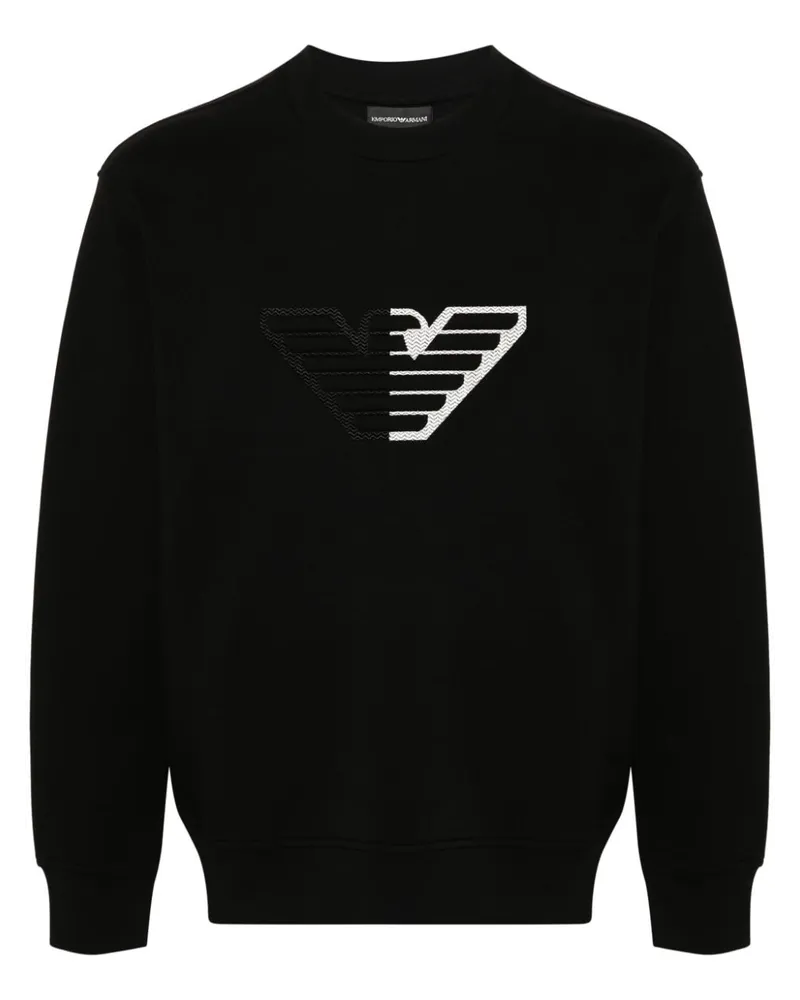 Emporio Armani Sweatshirt mit Logo-Applikation Schwarz