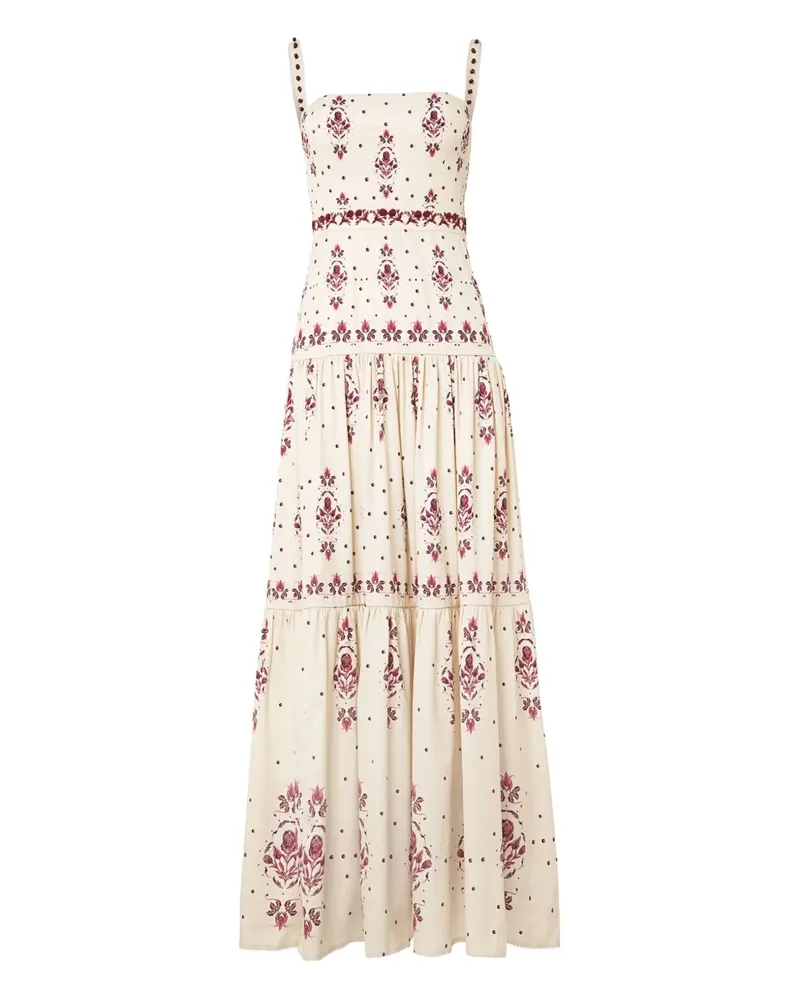 AGUA BENDITA Lima Maxikleid mit Blumen-Print - Nude Nude