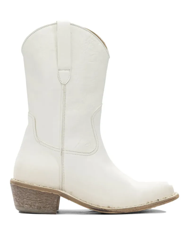 Moma pointed-toe cowboy boots - Weiß Weiß