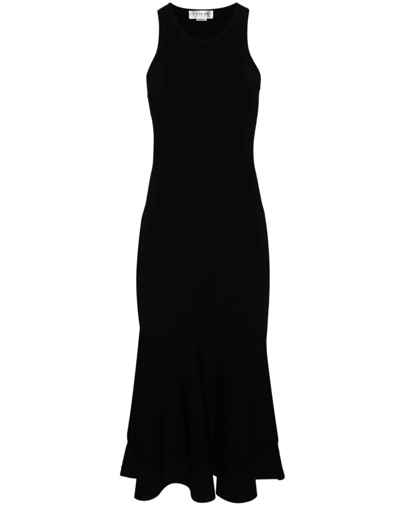 Victoria Beckham Midikleid mit ausgestelltem Saum - Schwarz Schwarz