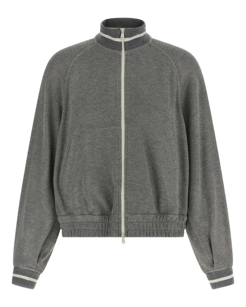 Brunello Cucinelli Gerippte Cropped-Bomberjacke - Grau Grau