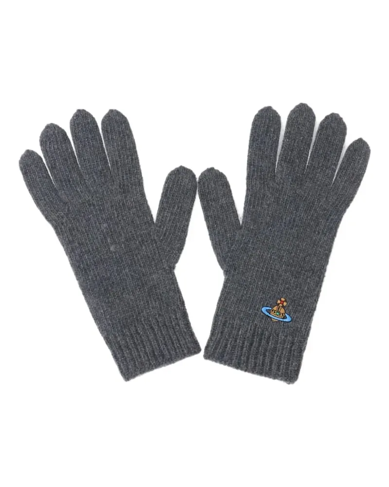 Vivienne Westwood Orb-appliqué gloves - Grau Grau