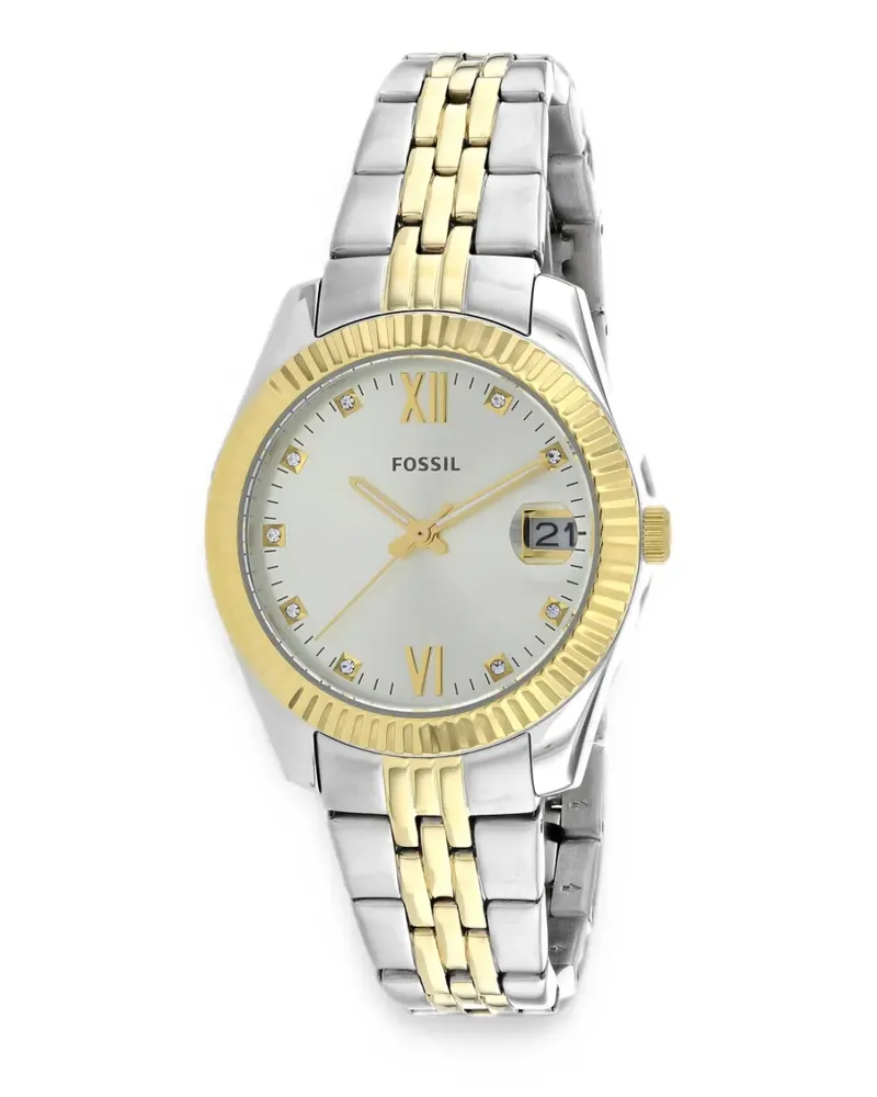 Fossil Scarlette fluted bezel 32mm watch - Silber Silber