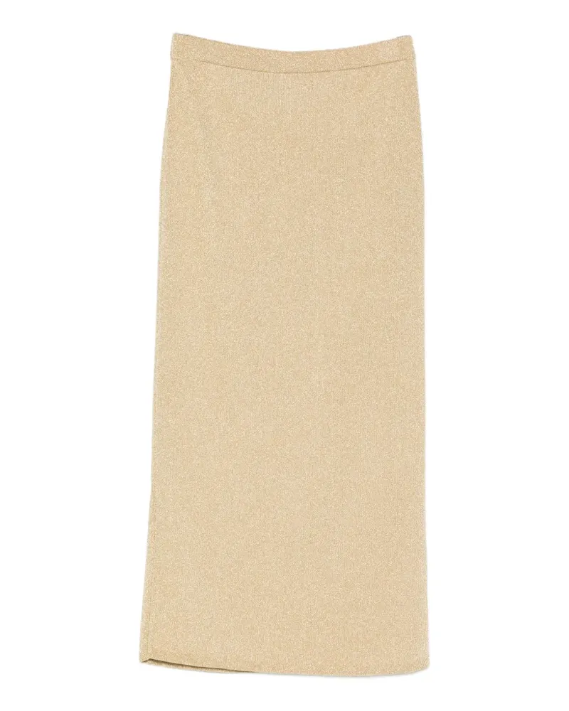Leslie Amon straight-hem midi skirt - Gold Gold