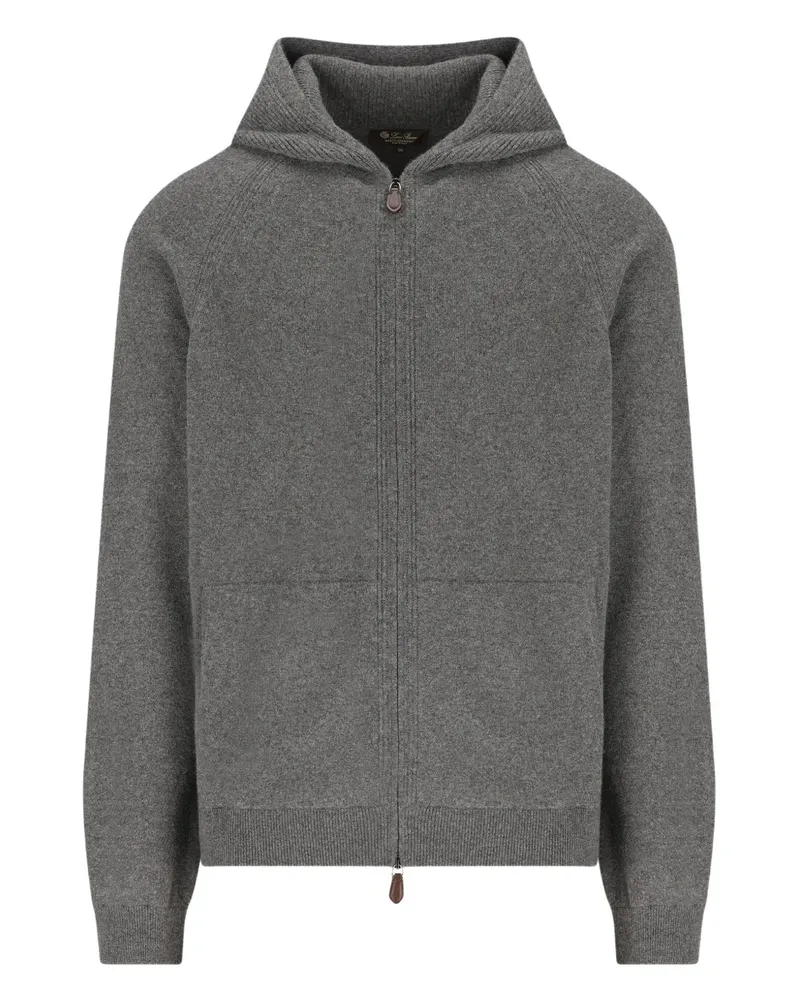 Loro Piana Gestrickte Kapuzenjacke - Grau Grau
