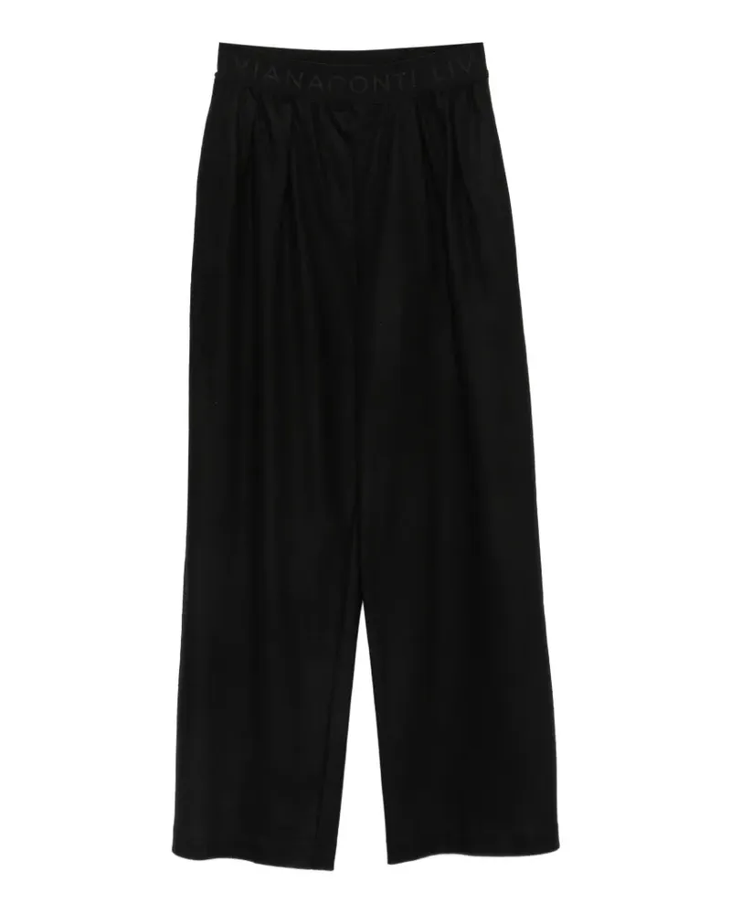 Liviana Conti Hose mit Logo-Bund - Schwarz Schwarz