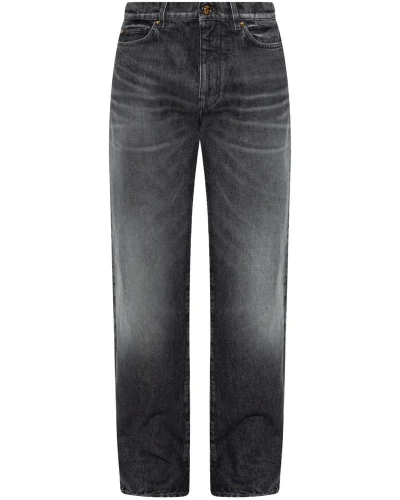 Versace Jeans mit Logo-Stickerei - Schwarz Schwarz