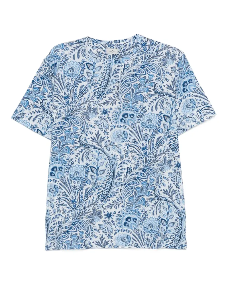 Etro paisley-print T-shirt - Blau Blau