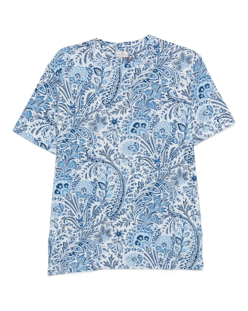 Etro paisley-print T-shirt - Blau Blau