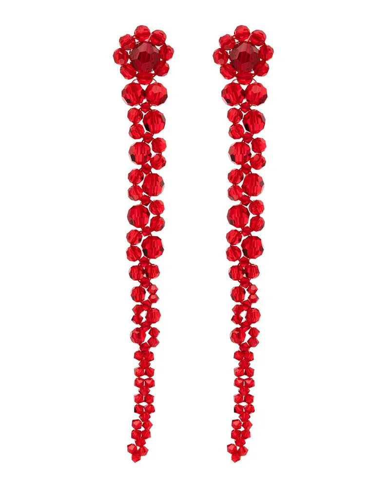 Simone Rocha Ohrringe mit Kristallen - Rot Rot